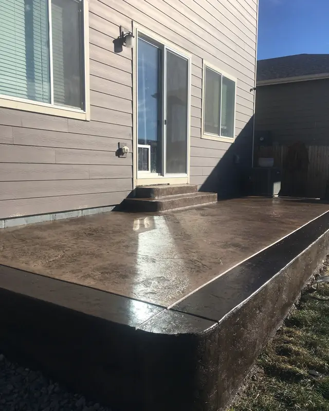 Dark stamped patio