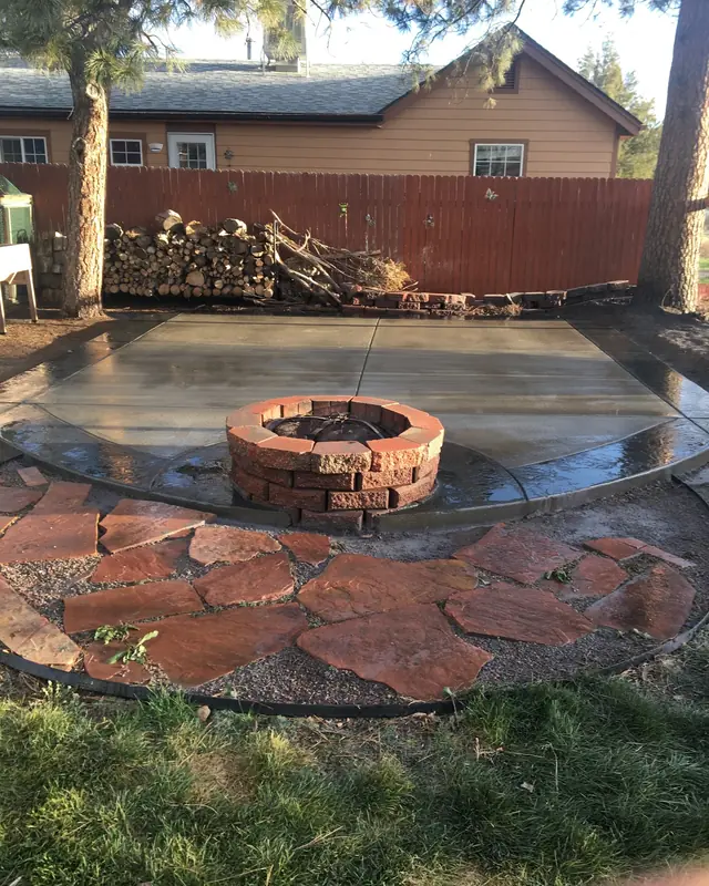 Patio around a fire pit