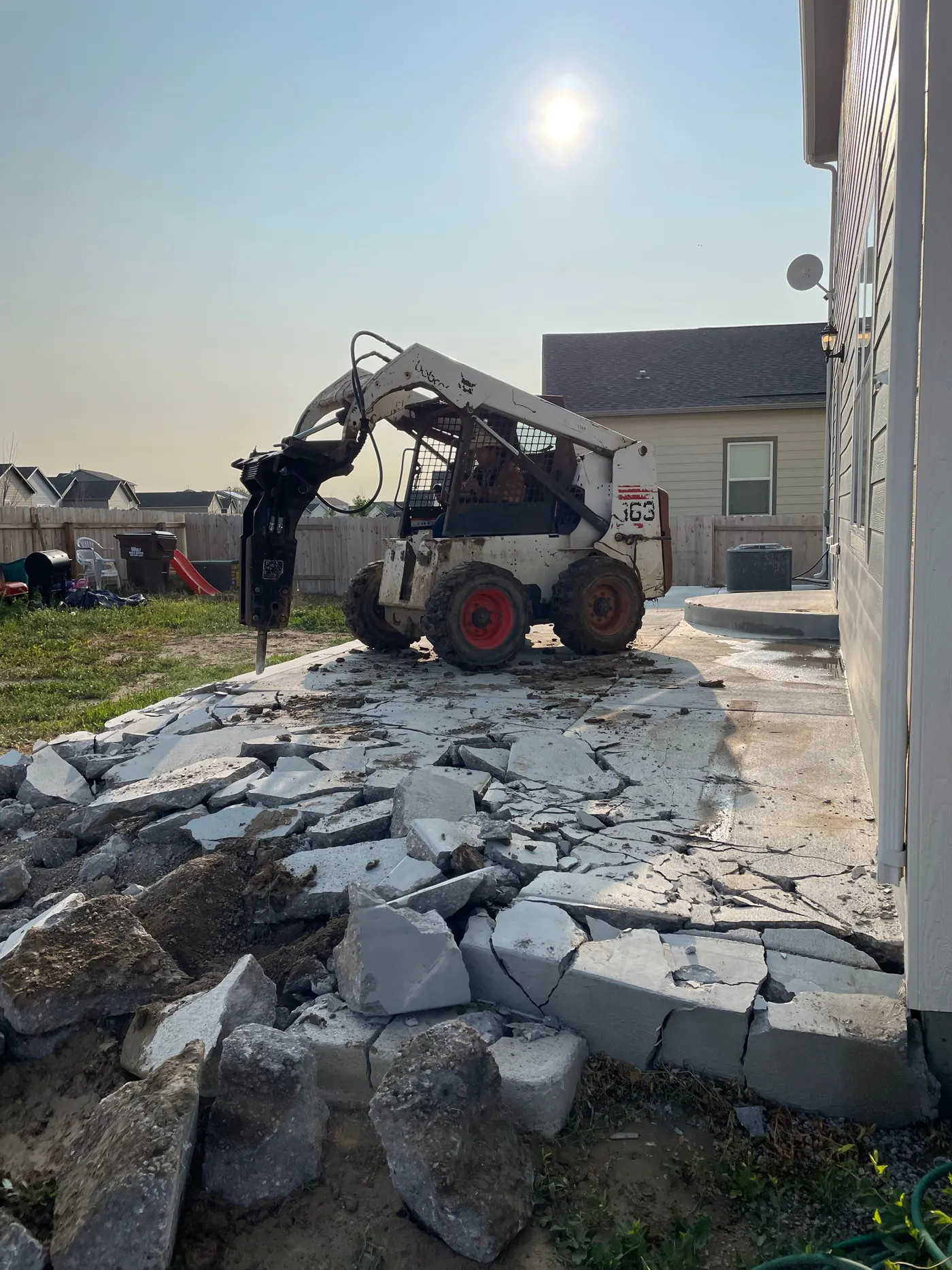 Breaking out old concrete