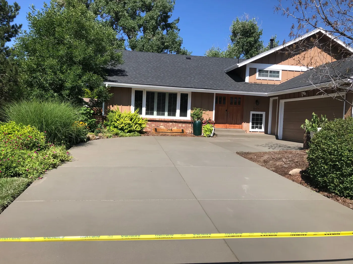 New driveway, broom finish