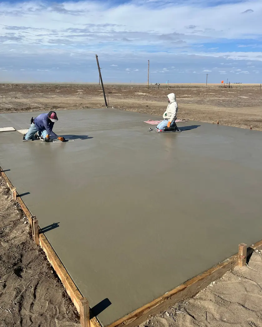 Finishing a fresh slab by hand